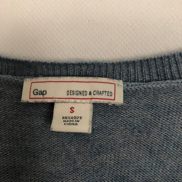 GAP Men's V-Neck Pullover Blue Sweater Size S - Picture 2 of 11